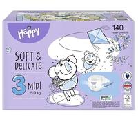 NATURAL WOOL DISTRIBUTION HAPPY PANNOLINI MIDI COLORATI TAGLIA 3 BOX 2 CONFEZIONI DA 70 PEZZI