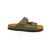 NATURAL WORLD ciabatte vegan doppia fascia Unisex kaki eco - Colore: Verde, Taglia: 47