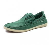 Natural World Eco - 303E Men's Trainers - Organic Cotton Boat Shoes- 100% EcoFriendly - Green Color