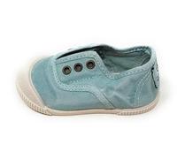 Natural World Scarpe Slip-On in Tela Barefoot 4520E,Aqua 640,Punta Larga con Puntale in Gomma, Soletta Estraibile (Blu Verde Aqua, Sistema Taglie Calzature EU, Bimbo (0-5 Anni), Numero, Media, 21)