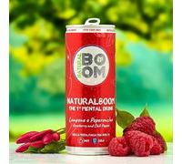 NATURALBOOM - Il primo Mental Drink - LAMPONE E PEPERONCINO | 24 lattine