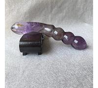 Naturale 18 cm quarzo rosa ametista bacchetta di cristallo gemma di cristallo Yoni bastone da massaggio come regalo for le donne 1 pz, citrino decorazione della stanza (Color : Amethyst)