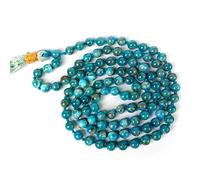 Naturale AAA Apatite 108 Mala Collana | Apatite Mala | 108 Collana con perline di preghiera | Braccialetto Mala annodato a mano | Japa Mala | Perline rotonde da 8 mm | Nappa da meditazione