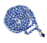 Naturale AAA Blue Sodalite 108 Mala Collana | Sodalite Mala | 108 Collana con perline da preghiera | Braccialetto Mala annodato a mano | Japa Mala | Perline rotonde da 8 mm
