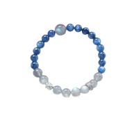 Naturale Cianite Cenere Chiaro Di Luna Fatto A Mano Cristallo Beaded Bracciale Guarigione Yoga Gioielli,Blu