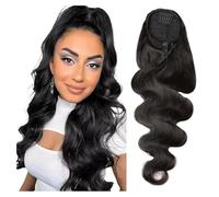 Naturale Coda di cavallo con capelli umani brasiliani, con coulisse e clip for extension Aspetto perfetto(14inches)