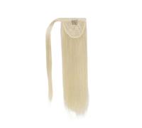 Naturale Extension brasiliana con coulisse e fermagli for capelli umani, coda di cavallo dritta Aspetto perfetto(18inches)