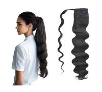 Naturale Extension for capelli umani con coda di cavallo ondulata, coda di cavallo liscia avvolgente, clip in extension Aspetto perfetto(16inches)