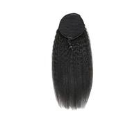 Naturale Extension for capelli umani con coulisse e coda di cavallo brasiliana riccia e liscia, coda di cavallo Remy con clip Aspetto perfetto(20inches)