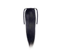 Naturale Extension for coda di cavallo con cinturino liscio e lungo 50 cm, 100% capelli umani, for donne Aspetto perfetto(Nero)