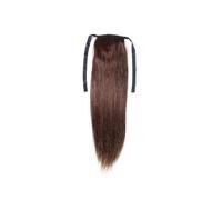 Naturale Extension for coda di cavallo con cinturino liscio e lungo 50 cm, 100% capelli umani, for donne Aspetto perfetto(Dark brown)