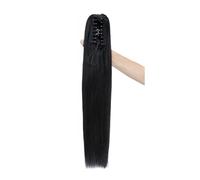 Naturale Extension for coda di cavallo con clip a artiglio, capelli umani lisci, code di cavallo con clip, extension for capelli ondulati Aspetto perfetto(14inches)