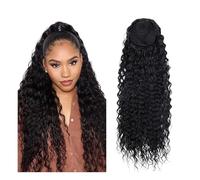 Naturale Extension for coda di cavallo con coulisse, capelli umani, ricci e ondulati, con clip Aspetto perfetto(18inches)
