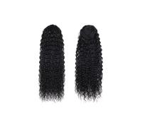 Naturale Extension for coda di cavallo con coulisse Deep Water Wave 100% capelli umani for donna Aspetto perfetto(22inches)