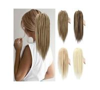 Naturale Extension for coda di cavallo corta e dritta da 14 pollici for donne, code di cavallo sintetiche con clip a artiglio, fermagli for capelli finti lisci Aspetto perfetto(12H24)