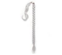 Naturale Extension for coda di cavallo intrecciata sintetica lunga con elastico for capelli, extension for capelli lisci e avvolgenti Aspetto perfetto(LIGHT GRAY)