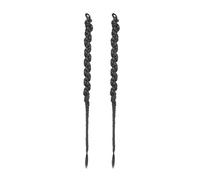 Naturale Extension for coda di cavallo lunga intrecciata con elastico for capelli, 2 pezzi, extension for capelli sintetici intrecciati a spina di pesce Aspetto perfetto(Brownish Black,32inches)
