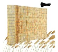 Naturale in Canna Schermo Privacy Recinzione in Canne Stuoia in bambù per All'aperto, Vecchio Recinto, Patio, Giardini Balconi Schermo Robusto Facile Tagliare 50-160cm Altezza(Linea Nera Naturale)