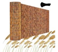 Naturale in Canna Schermo Privacy Recinzione in Canne Stuoia in Bambù per All'aperto, Vecchio Recinto, Patio, Giardini Balconi Schermo Robusto Facile Tagliare 50-160cm Altezza(Linea nera carbonizzata)