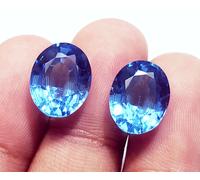Naturale London Topazio Blu 8 A 10 CT Ovale Forma Paio Loose Gemma Certificato