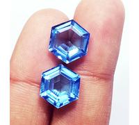 Naturale London Topazio Blu 8 A 10 KT Loose Gemma Hexagon Forma Certificato R296