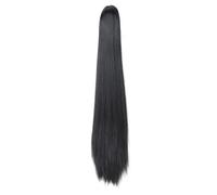 Naturale Parrucca lunga e dritta con clip a coda di cavallo, extension sintetica for donne e ragazze Aspetto perfetto(1B)