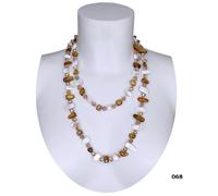 Collana Lunga Perle,Madreperla,Cristalli,Pietra Dura da Donna, Verde