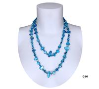 Collana Lunga Perle,Madreperla,Cristalli,Pietra Dura da Donna, Verde