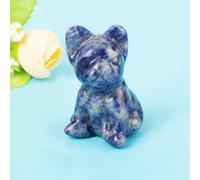 Naturale Quarzo Cristallo Cane Figurina Statua Intagliato Scultura Arredo Casa