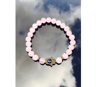 Naturale Quarzo Rosa Hamsa Mano Malocchio Gemma Curative Chakra Cuore Amore Om