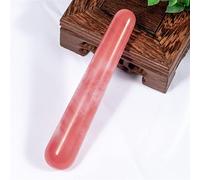 Naturale Rosa Quarzo Rosa Cristallo Massaggio Bastone Massaggio Bacchette Pietra Collezioni di casa (Color : Watermelon Red)