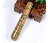 Naturale Rosa Quarzo Rosa Cristallo Massaggio Bastone Massaggio Bacchette Pietra Collezioni di casa (Color : Unakite)