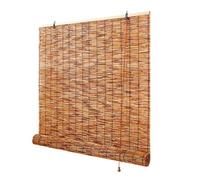 Naturale Tenda a Rullo in Bambù per Esterno Impermeabili 50 90 100 140 150 160cm Tapparella Bamboo Avvolgibile Tende Veneziane Legno Anti-UV Privacy Per Giardino Gazebo Personalizzate(W100xH100cm)