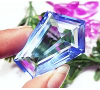 Naturale Topazio Blu Decorato Forma Loose Gemma 64.70 KT Certificato Con Omaggio