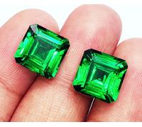 Naturale Tsavorite Verde Granato 18 KT Loose Gemma Matched Paio Certificato R667