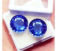 Naturale Zaffiro Blu 18 KT Loose Gemma Forma Rotonda Paio Certificato R643