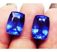 Naturale Zaffiro Blu 19 KT Loose Gemma Cuscino Forma Paio Certificato R636