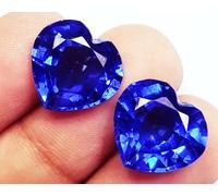 Naturale Zaffiro Blu Forma Cuore 8 A 10 KT Paio Certificato Loose Gemma PB02