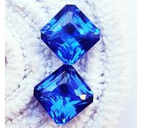 Naturale Zaffiro Blu Paio 18 KT Forma Quadrata Loose Gemma Certificato R641
