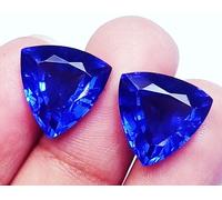 Naturale Zaffiro Blu Taglio Eccellente 18 KT Certificato Paio Loose Gemma PB05