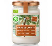 NaturaleBio Olio di Cocco Biologico Vergine 500 ml Crudo e Spremuto a Freddo