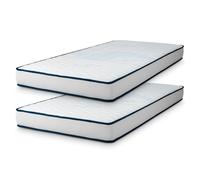 Naturalex - Kit 2 Materasso Singolo 90x200 cm - Altezza 15 cm - Visco-Carbone Promo - Schiuma Memory HR e Lattice Blu - Ergonomico, Morbido, Ipoallergenico, Ventilato - Lato Invernale ed Estivo