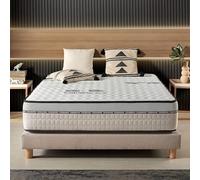 Naturalex - Materasso Matrimoniale 160x200 cm - Altezza 30 cm - Visco-Carbone - Schiuma Memory HR e Lattice Blu - Ergonomico, Solido, Ipoallergenico, Ventilato - Lato Invernale ed Estivo