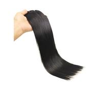 Naturali Extension for capelli con clip, senza cuciture, 8 pezzi, veri capelli umani, capelli naturali, doppia trama liscia Extension Capelli(1B,14inches)