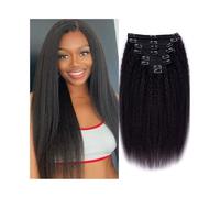 Naturali Extension for capelli umani con clip lisce e crespe, colore naturale, 8 pezzi/set, testa intera for donna Extension Capelli(16inches,240g)