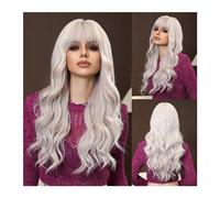 Naturali Parrucca per le donne Parrucca resistente al calore da marrone chiaro a biondo, ombre, parrucche sintetiche, capelli naturali ondulati lunghi, con frangia, for feste cosplay da donna sintetic