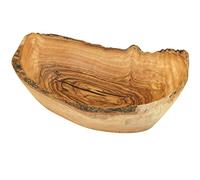 Naturally Med - Tazza per frutta rustica in legno d'ulivo - 17 cm lunghezza