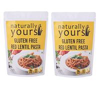 Naturally Yours Pasta Red Lentil Gluten Free | 100% Natural & Vegetarian | Corn Amaranth Bengal Gram Jowar Rice | Easy to Cook & Rich in Fibre | 200g (Pack of 2)