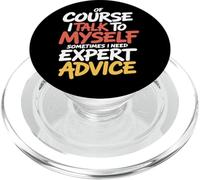 Naturalmente parlo con me stesso - Consigli di esperti Umorismo sarcastico PopSockets PopGrip per MagSafe