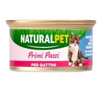 NaturalPet Cat Kitten Primi Passi Mousse 85 gr - Pesce bianco - Confezione da 6 pezzi - 1° ORDINE? scegli lo sconto BZR5 / BZR20 + 200 punti fedeltà